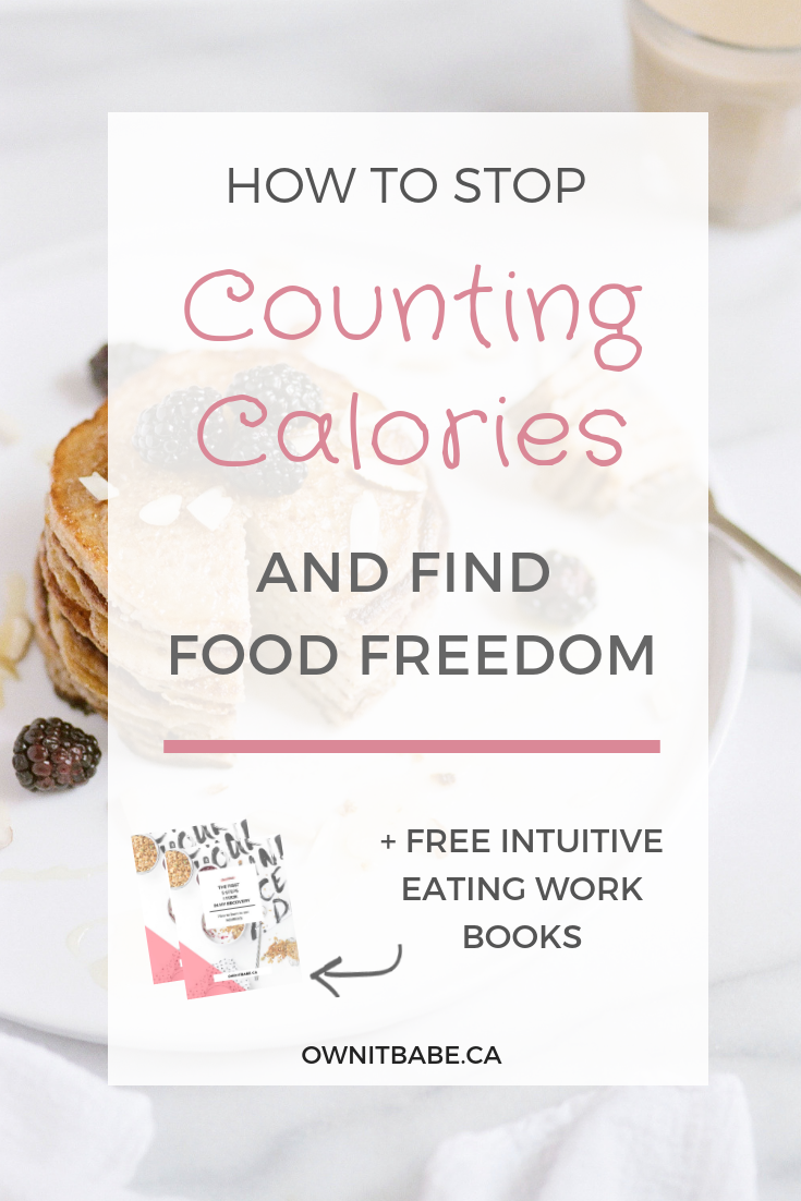 Obsessive calorie counting can cause disordered eating patterns and a preoccupation with food that can take over our lives. It definitely did for me. I am sharing the one thing that helped me finally stop tracking my food and find food freedom. #intuitiveeating #eatingdisorderrecovery #mentalhealth