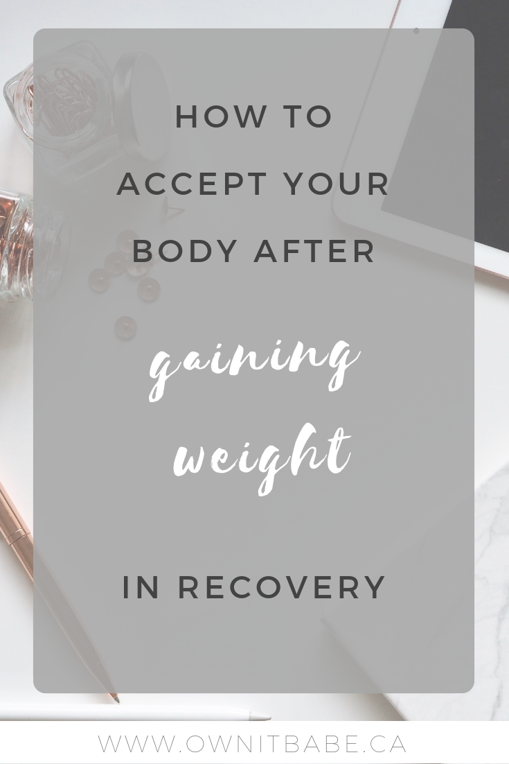 Eating Disorder Recovery is a challenging journey, but a very rewarding one, too. The weight gain can be one of the most challenging parts, but there are some ways to overcome those mental hurdles and practice body acceptance. Read this article to learn more #edrecovery #weightgain